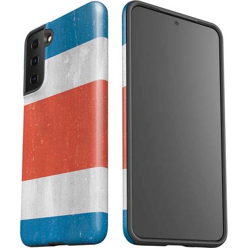 Costa Rican Flag Distressed Galaxy S21 Plus 5G Pro Case